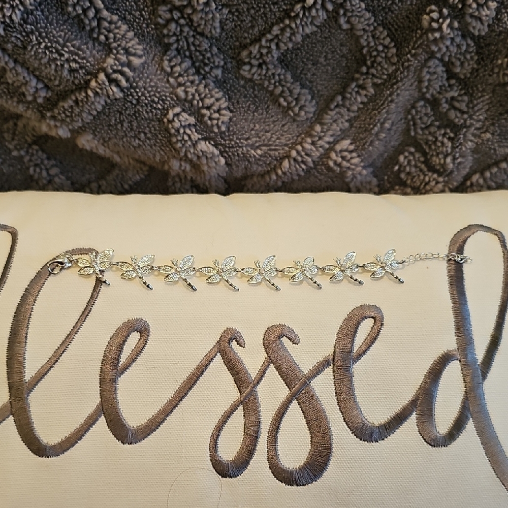 Elegant 925 Steing Silver Dragonfly  Bracelet